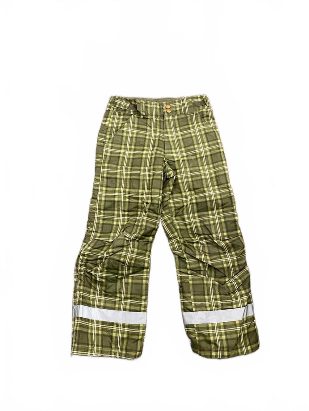 H&M Green Plaid Reflective Detail Pants Kids Size 11-12 Years Size 23"x 29"